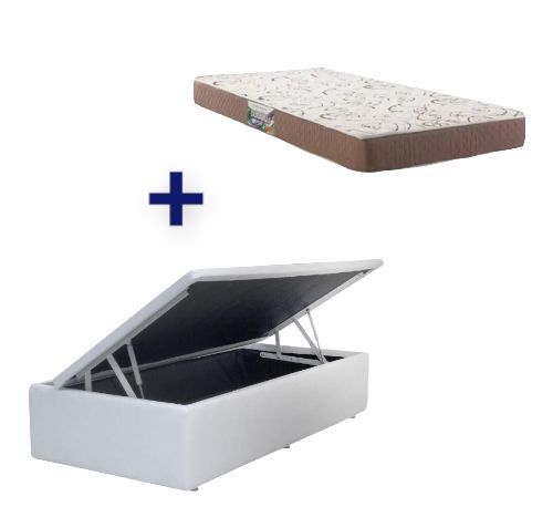 Conjunto: Box com Baú + Colchão Herval Durabilli D45 Herval Solteiro 088X188X60