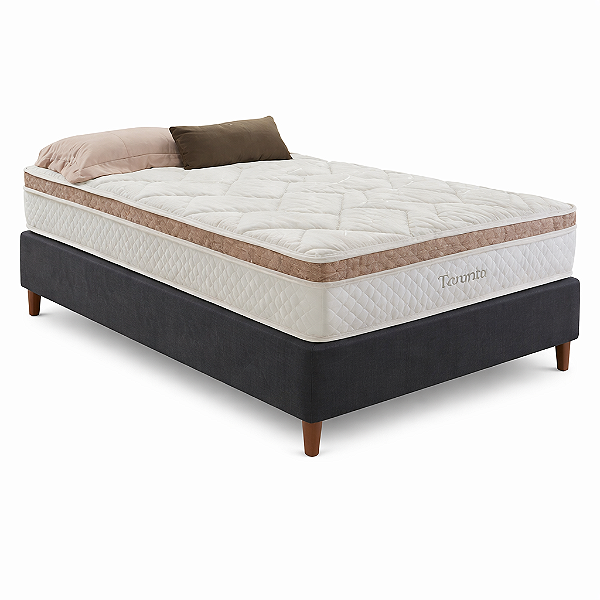 Conjunto: Box + Colchão Molas Ensacadas - Toronto Solteiro 88X188X66