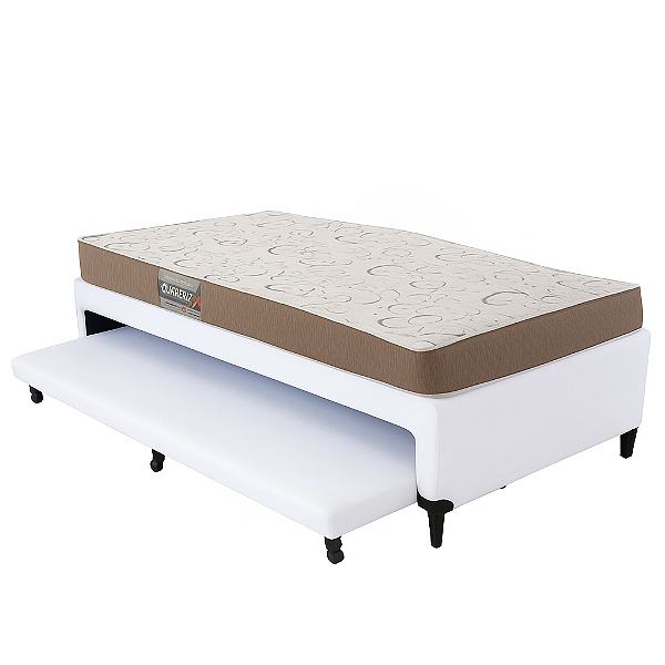 Conjunto: Box com Auxiliar + Colchão Herval Durabilli D45 Solteiro 088X188X55