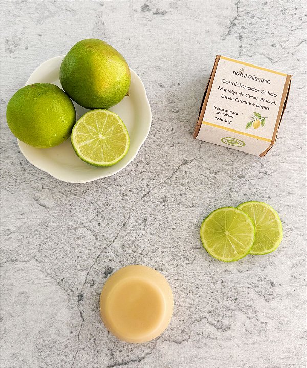 Condicionador Sólido Cacau, Pracaxi, Litsea Cubeba e Limão