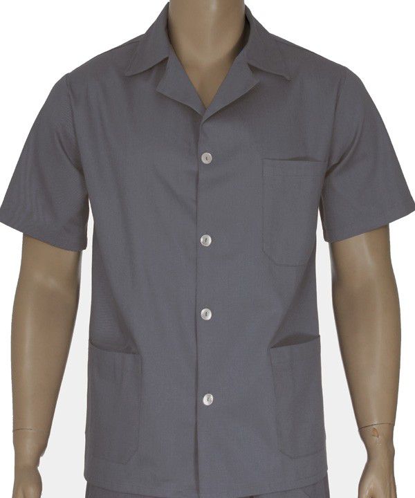 Jaleco de Brim Aberto Manga Curta