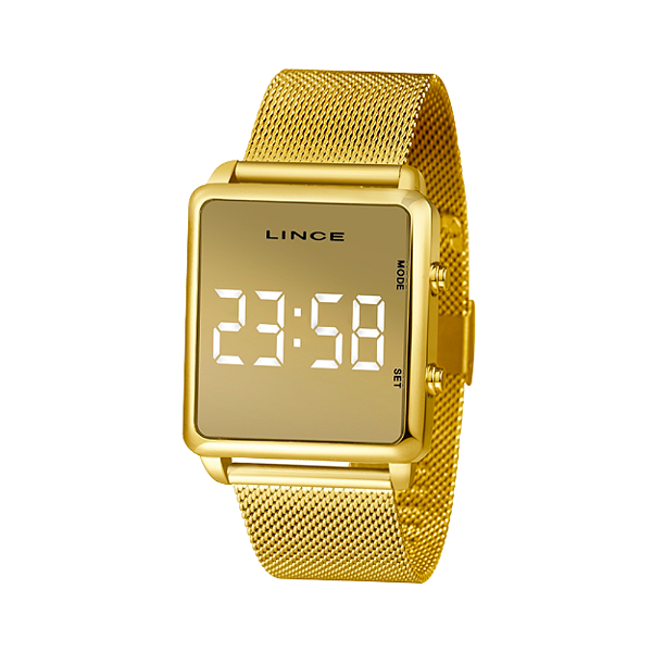 Relógio Feminino Digital Led Dourado