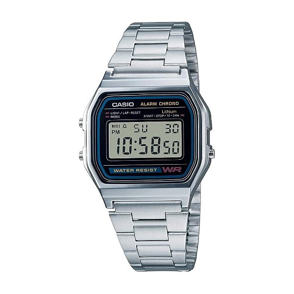 Relógio Casio Digital Vintage Prateado A158WA1DF