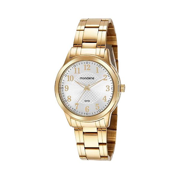 Kit Relógio Mondaine Feminino Dourado Analógico 99560LPMVDE1