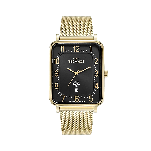 Relógio Technos Feminino Analógico Retangular Dourado GM10YR1P