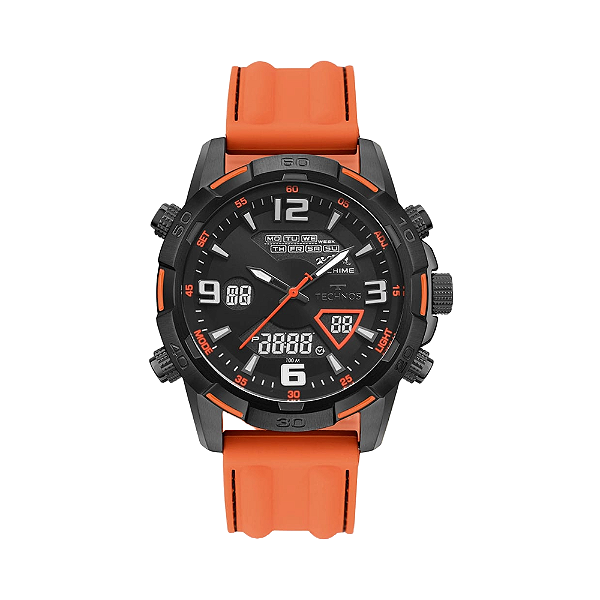 Relógio Technos Masculino AnaDigi Preto e Laranja W23305ADC2L