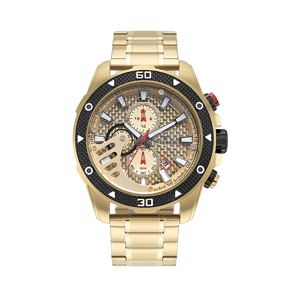 Relógio Technos Masculino Cronógrafo Dourado JS15END1D