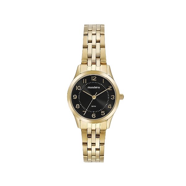 Kit Relógio Mondaine Feminino Dourado e Preto 32796LPMKDE2K1