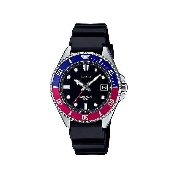 Relógio Casio Masculio Duro Pepsi 38mm MDV-10-1A2VDF-SC