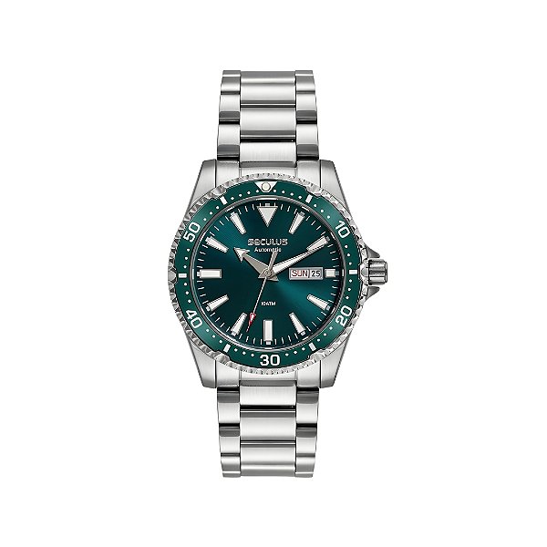 Relógio Seculus Masculino Automático Fundo Verde 44237G0SVNA2