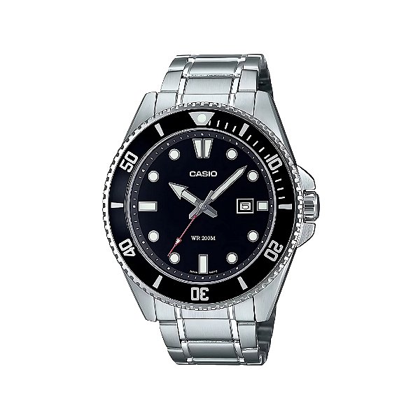 Relógio Casio Masculino Duro Bisel Preto Em Aço MDV-107D-1A1VDF-SC