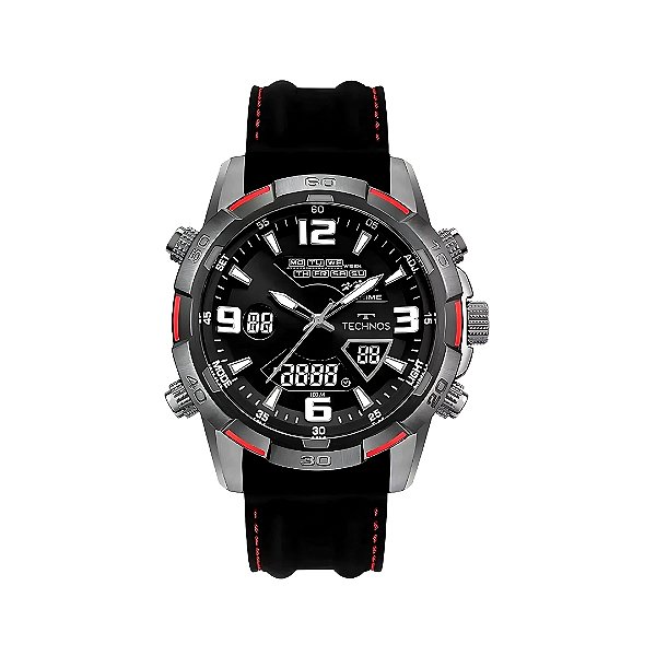 Relógio Technos Masculino Anadigi Pulseira Silicone W23305AC2A
