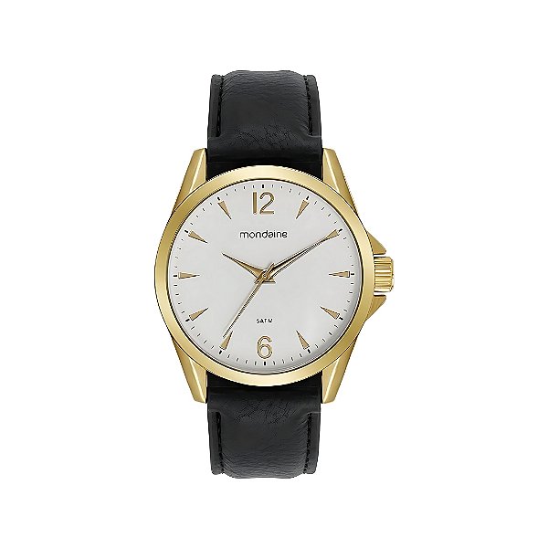 Relógio Mondaine Masculino Analógico Pulseira de Couro Preta 99740GPMVDH2