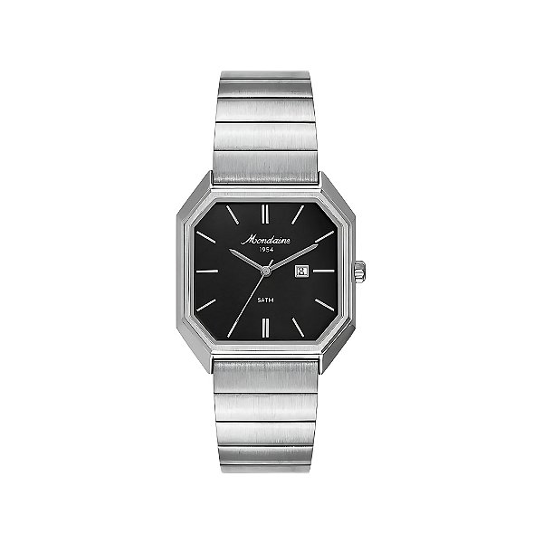 Relógio Mondaine Unissex Quadrado Vintage Prateado 32849G0MVNA2