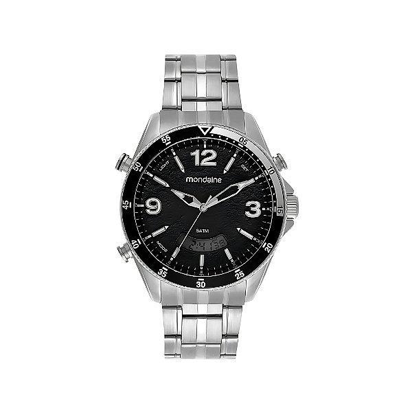 Relógio Mondaine Masculino Anadigi Prateado 32810G0MVNE2
