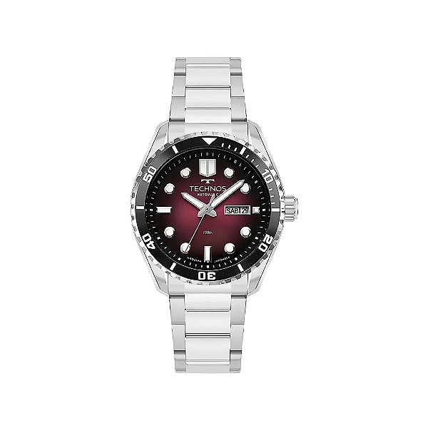 Relógio Technos Masculino Automático Diver Fundo Vinho 8205PA/1R