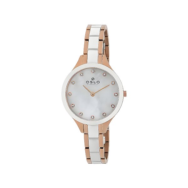 Relógio Oslo Feminino Pulseira de Cerâmica e Aço Bicolor OFTSSS9T0071B1RB