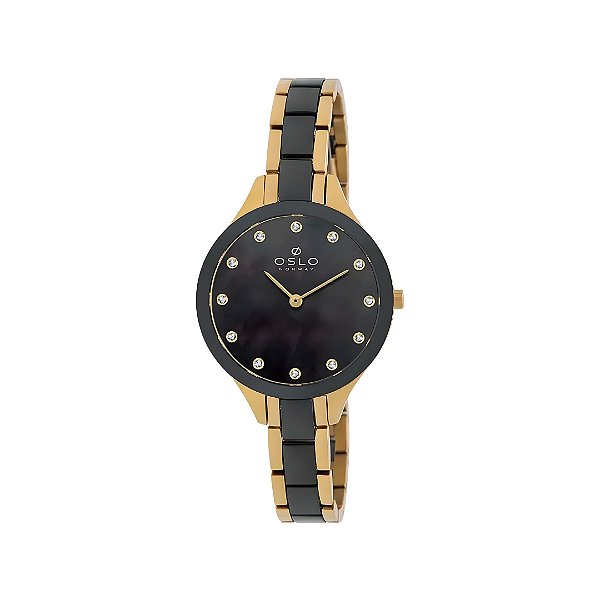 Relógio Oslo Feminino Pulseira De Cerâmica e Aço Bicolor OFTSSS9T0074P1KP