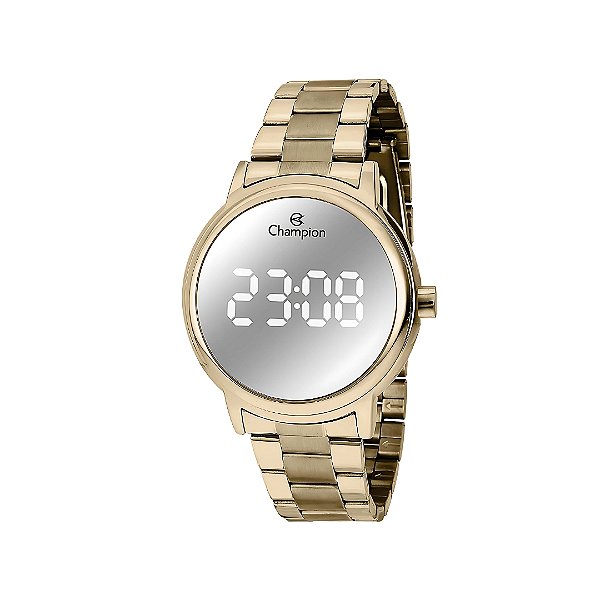 Relógio Champion Feminino Digital Dourado Fosco CH40115B