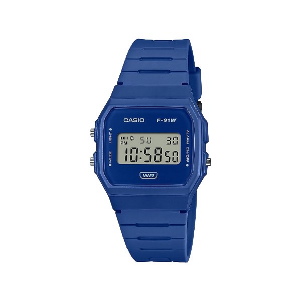 Relógio Casio Unissex Vintage Digital Azul F-91WB-2A1DF-SC