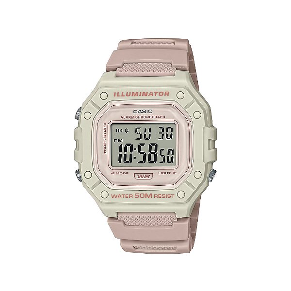 Relógio Casio Feminino Rosa com Bege W-218HC-4A2VDF