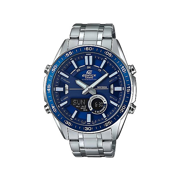 Relógio Casio Masculino Anadigi Prateado EFV-C100D-2AVDF