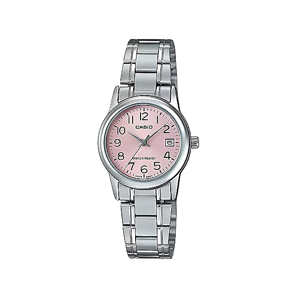 Relógio Casio Feminino Prata Fundo Rosa LTP-V002D-4BUDF