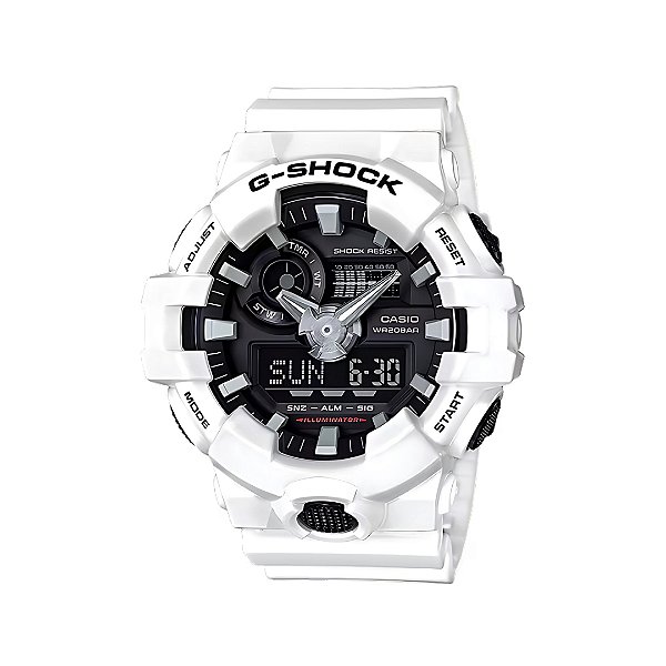 Relógio G-Shock Masculino Anadigi Branco GA-700-7ADR