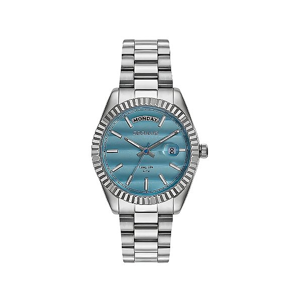 Relogio Seculus Feminino Prateado com Azul 77323L0SVNA2