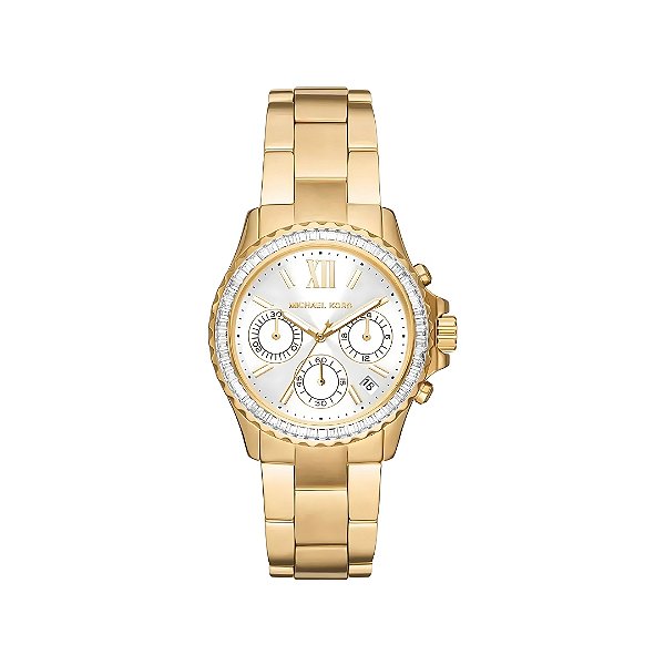 Relogio Michael Kors Feminino Cronógrafo Cristais MK7212/1BN
