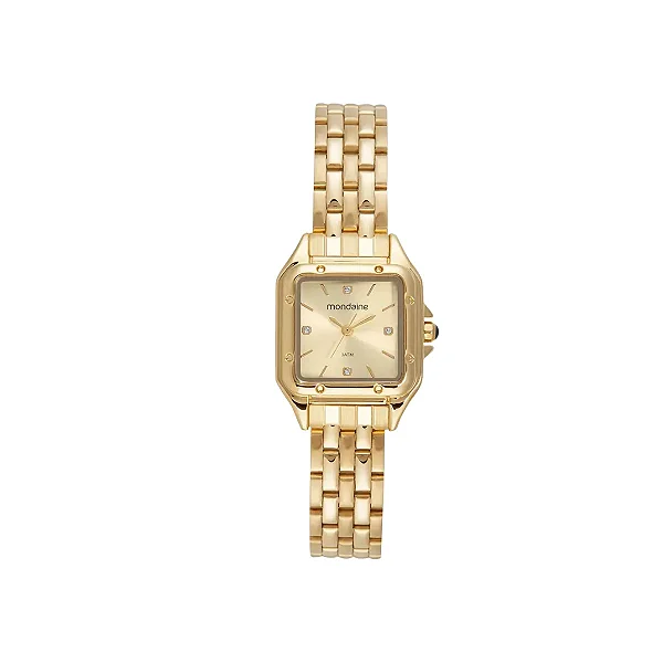 Relogio Mondaine Feminino Analógico Aço Dourado 32777LPMVDE1