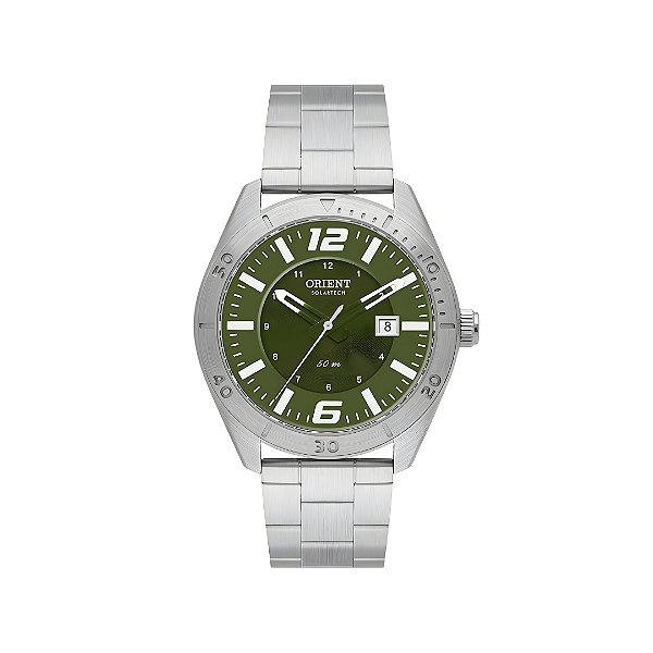 Relógio Orient Masculino Solartech Com Calendário Fundo Verde MBSS1497E2SX