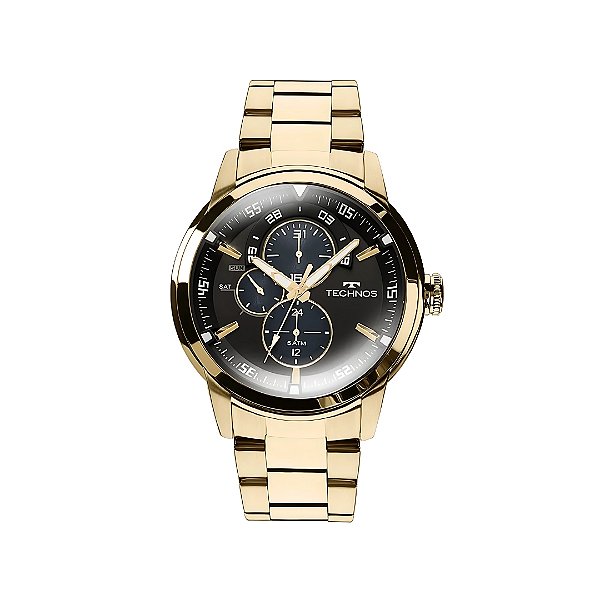 Relógio Technos Masculino Dourado Grandtech Cronógrafo 6P57AA/4P