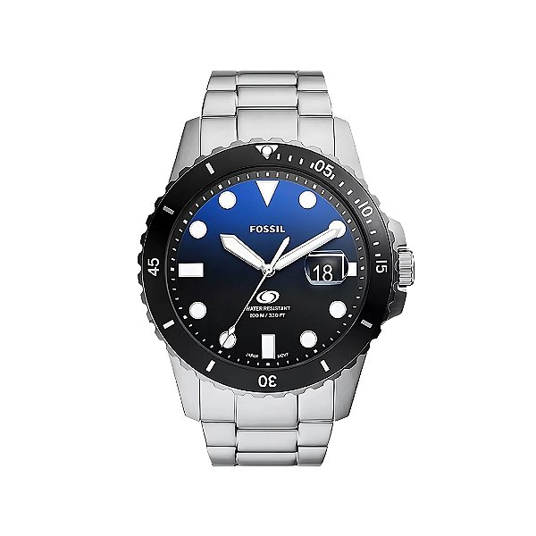 Relógio Fossil Masculino Blue Prata FS60381KN