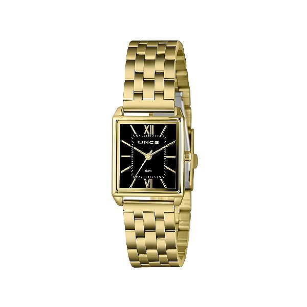 Relógio Lince Feminino Quadrado Dourado LQG4823L25P3KX