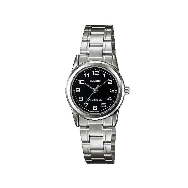 Relógio Casio Analógico Prateado Pequeno em Aço LTP-V001D-1BUDF-SC