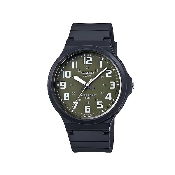 Relogio Casio Masculino Analógico em Resina Fundo Verde MW-240-3BVDF-SC