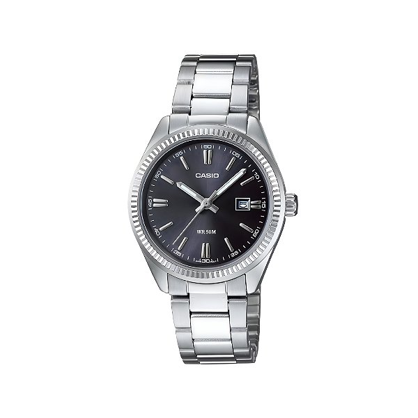 Relógio Casio Feminino Analógico Prateado em Aço LTP-1302PD-1A1VEG