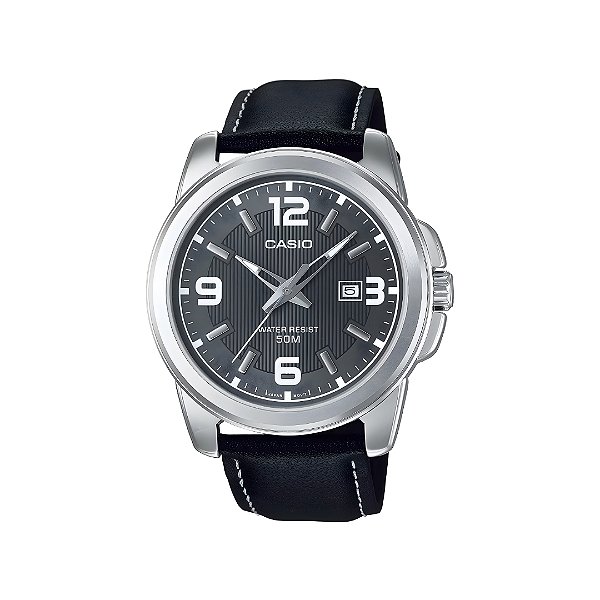 Relógio Casio Masculino Analógico Preto em Couro MTP-1314PL-8AVEF
