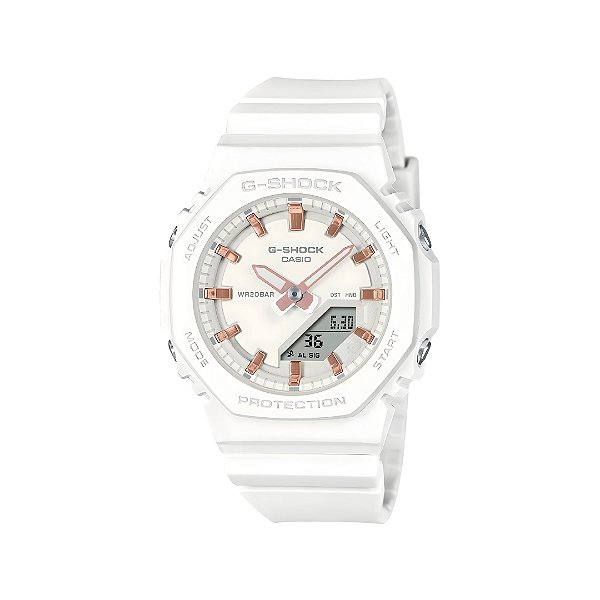 Relógio G-Shock Feminino Carbon Anadigi Branco GMA-P2100M-7ADR