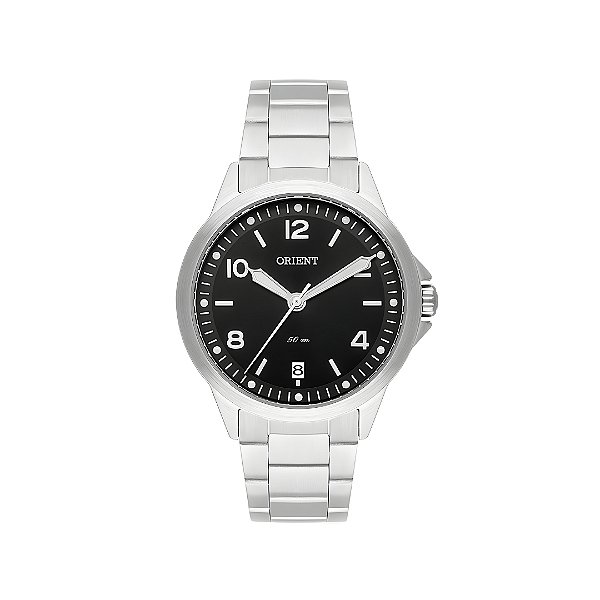 Relogio Orient Feminino Prateado Fundo Preto FBSS1159P2SX