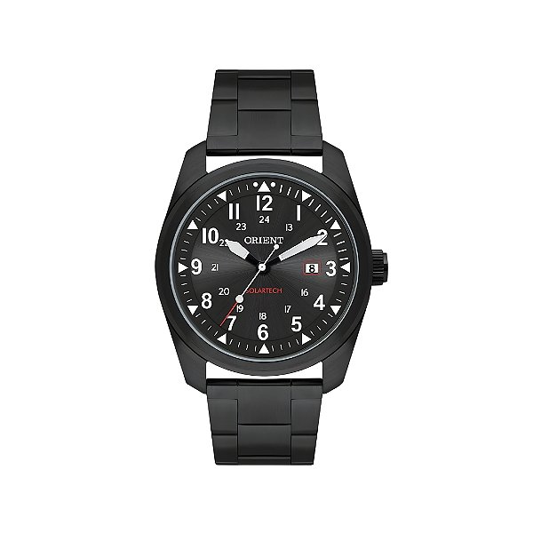 Relógio Orient Masculino Analógico SolarTech em Aço Black MPSS1042P2PX