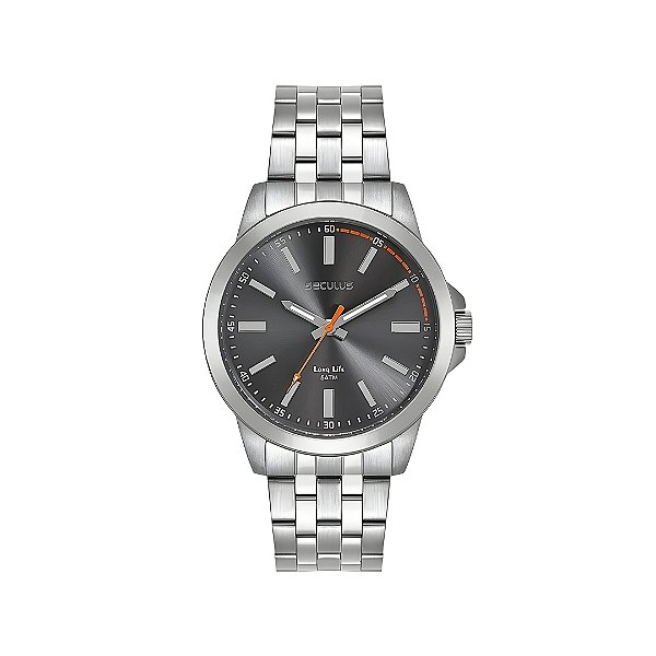 Relógio Seculus Masculino Analógico Cinza Elegante 44295G0SVNA3
