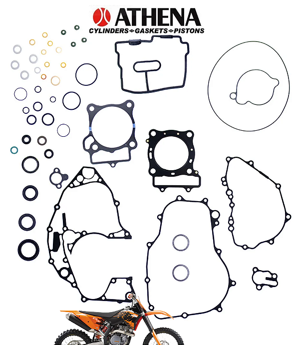 Jogo de Juntas KTM 450 SXF 07/11 c/ Retentor De Válvula + Borrachas Athena