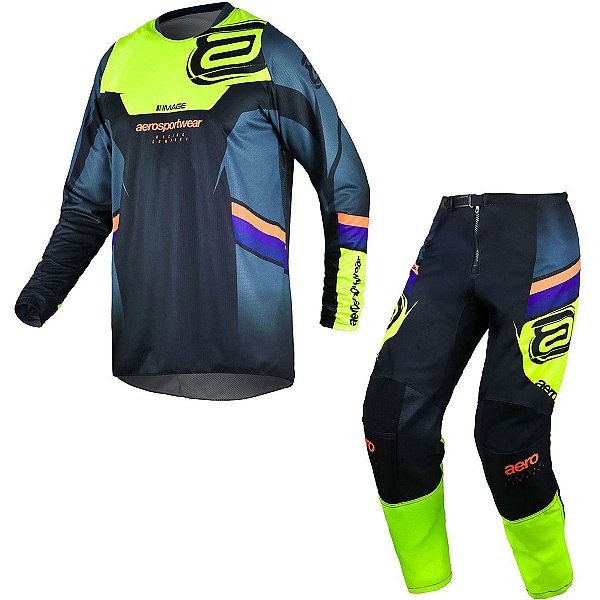 Conjunto Asw Image Sync Chumbo/Preto/Amarelo fluo