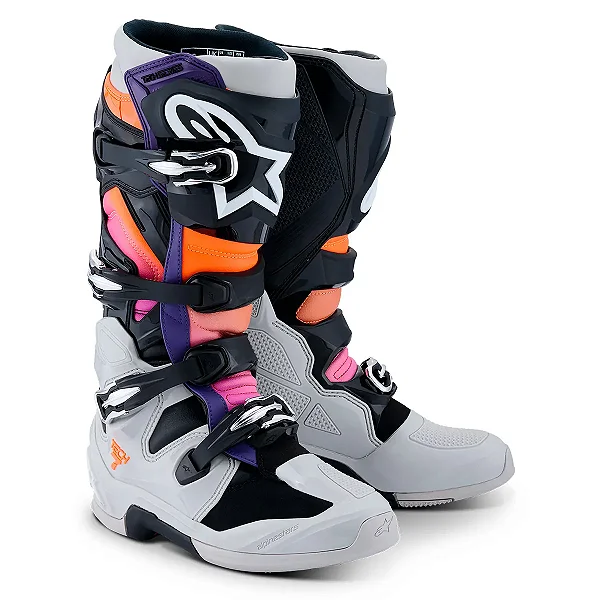 Bota Alpinestars Tech 7 - Cinza/Laranja