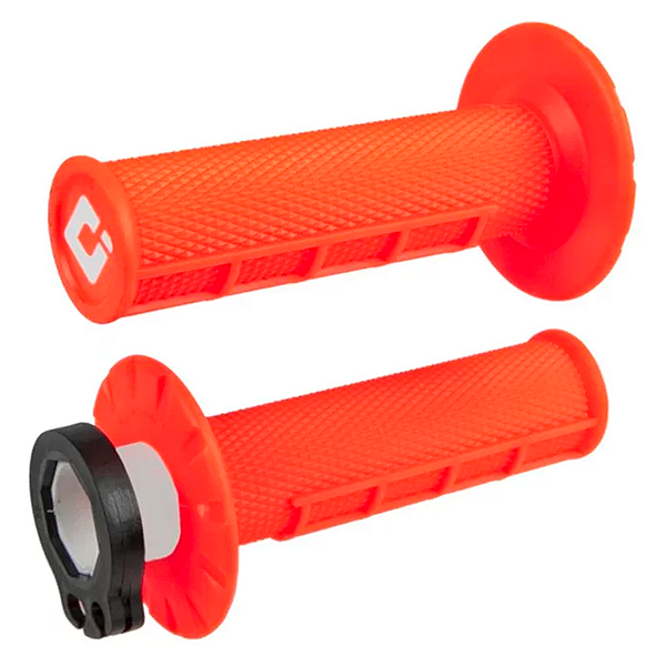 Manopla Odi V2 Lock-On Half Waffle 117mm Laranja Fluor