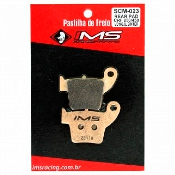 Pastilha de Freio HONDA CRF 150R/250/450 02-24 CR 125/250 02-24 CRF 250F 19-24 Traseira IMS SINTARIZADA
