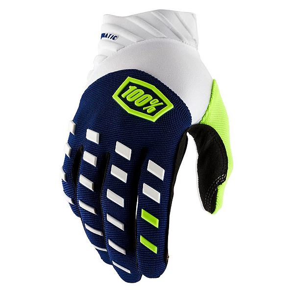 Luva 100% Airmatic Azul/Branco/Flúor