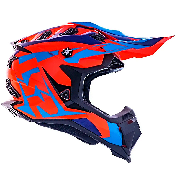 Capacete LS2 MX700 Subverter Evo Nimble Preto/Azul/Laranja